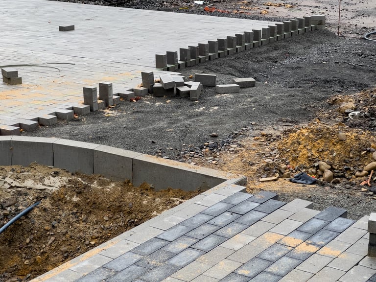 Paver driveway installation